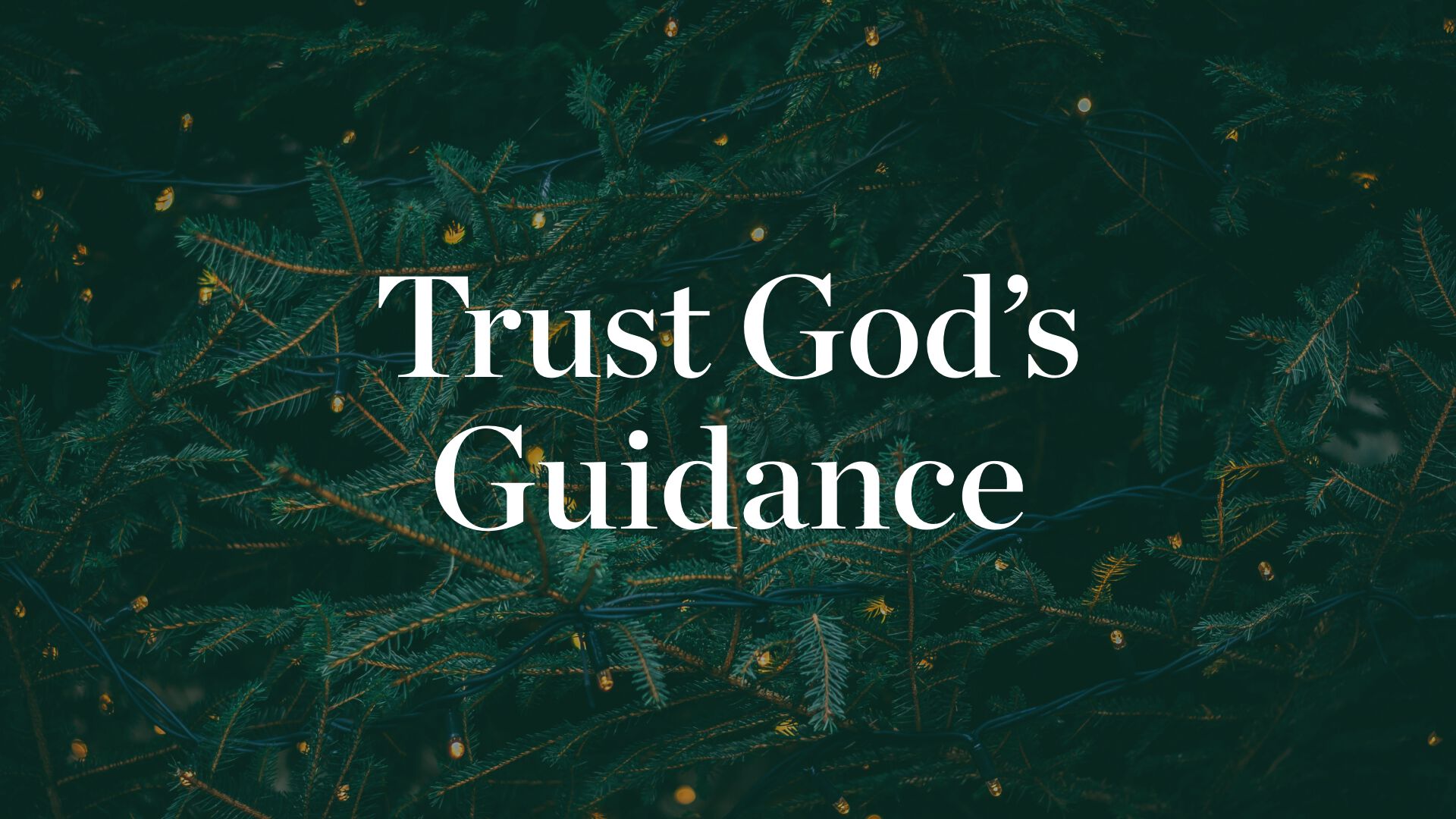 Trust God’s Guidance